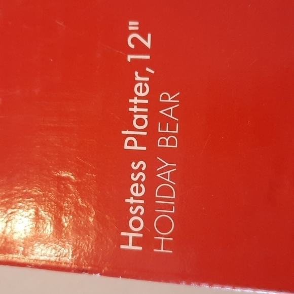 Holiday Santa Bear Glass Platter - Picture 2 of 7